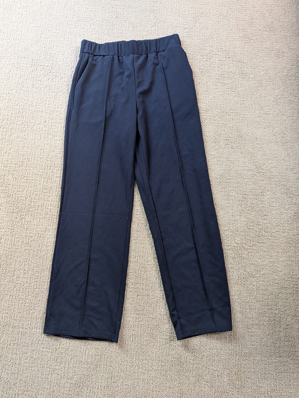 Women's Navy Elastic Waist Dress Pants
